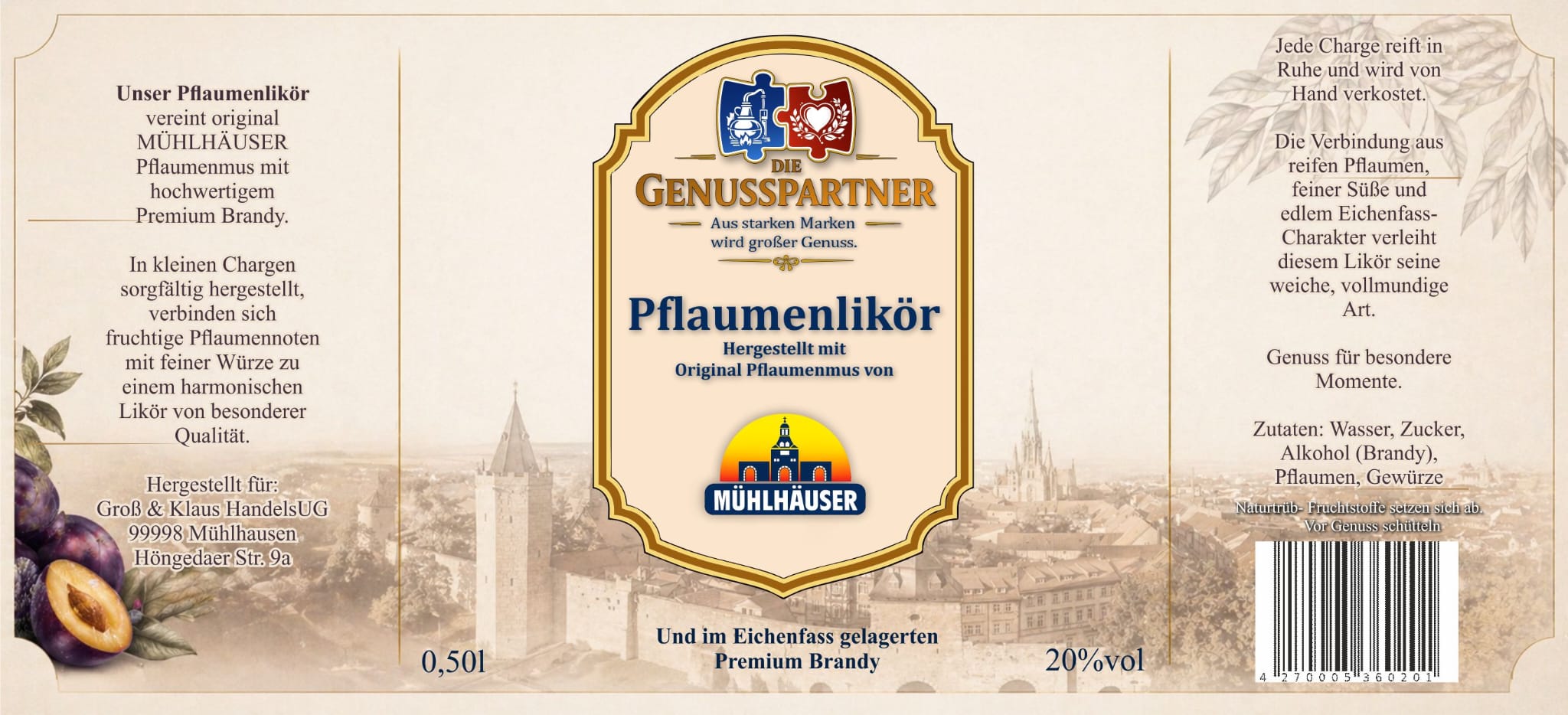 Mühlhäuser Pflaumenmus Likör